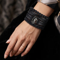 Superman Multi-Layer Bracelet Set – Braided Leather & Bead Design
