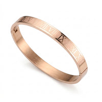Roman Numeral Bangle Bracelet – Gold, Rose Gold & Silver Timeless Design