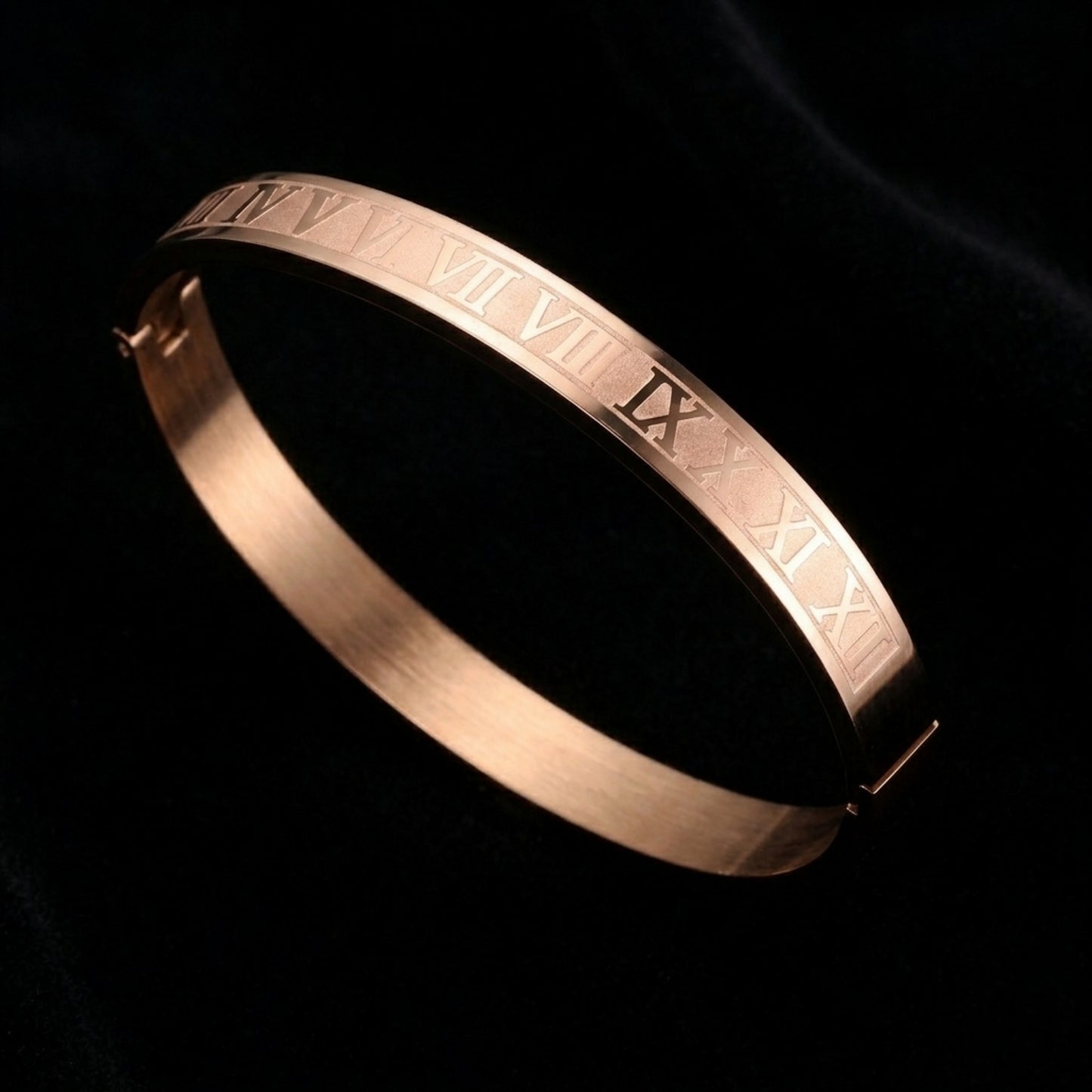 Roman Numeral Bangle Bracelet – Gold, Rose Gold & Silver Timeless Design