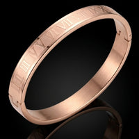 Roman Numeral Bangle Bracelet – Gold, Silver, Light Pink & Gray Eternal Time Design
