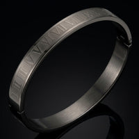 Roman Numeral Bangle Bracelet – Gold, Silver, Light Pink & Gray Eternal Time Design