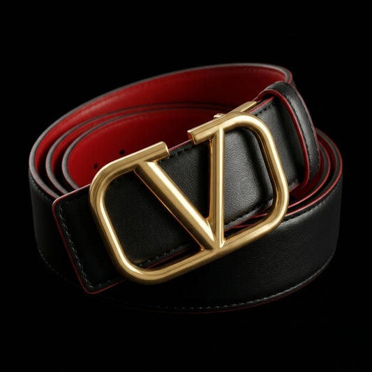 Vuitton Leather Belt – Luxury Dual-Tone Design