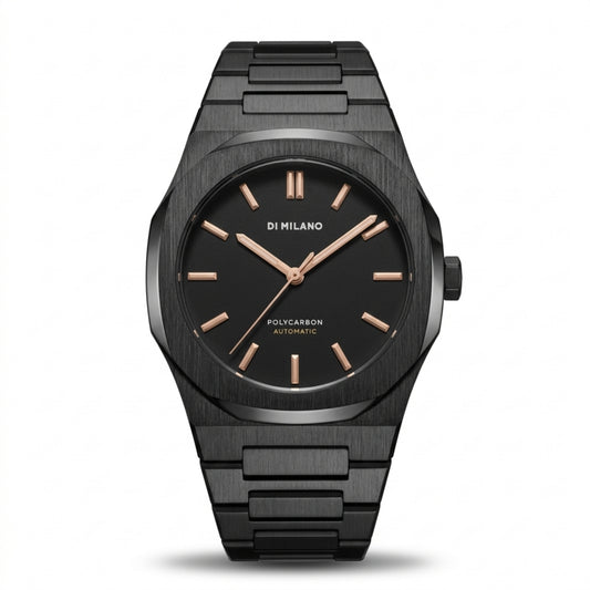 D1 Milano Polycarbon Automatic | Matte Black Carbon Fiber Watch