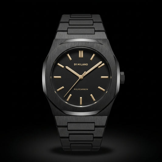 D1 Milano Polycarbon Automatic | Matte Black Carbon Fiber Watch