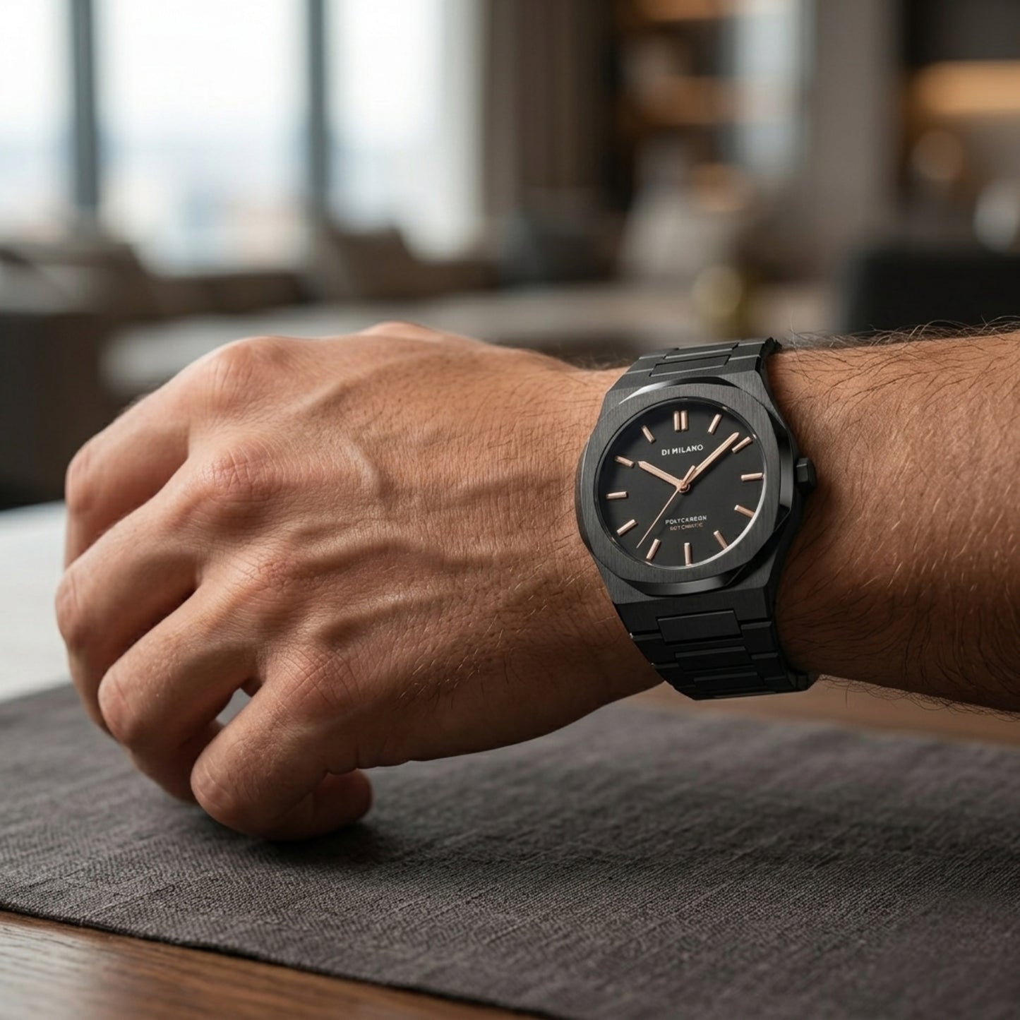 D1 Milano Polycarbon Automatic | Matte Black Carbon Fiber Watch