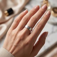 Classic Love Stone Ring – Gold, Rose & Silver Band