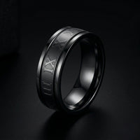 Roman Numeral Band Ring – Stainless Steel Classic
