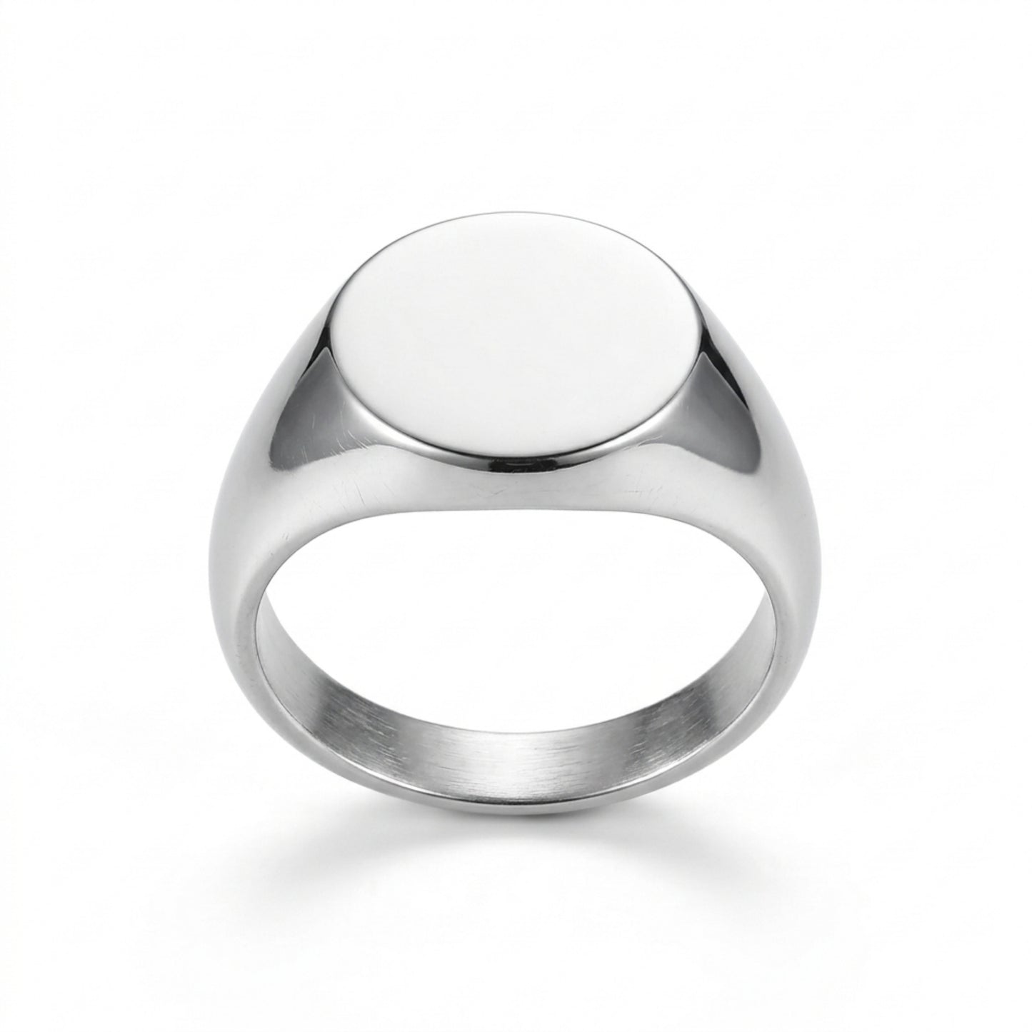 Minimal Round Signet Ring – Sleek Flat Top Band