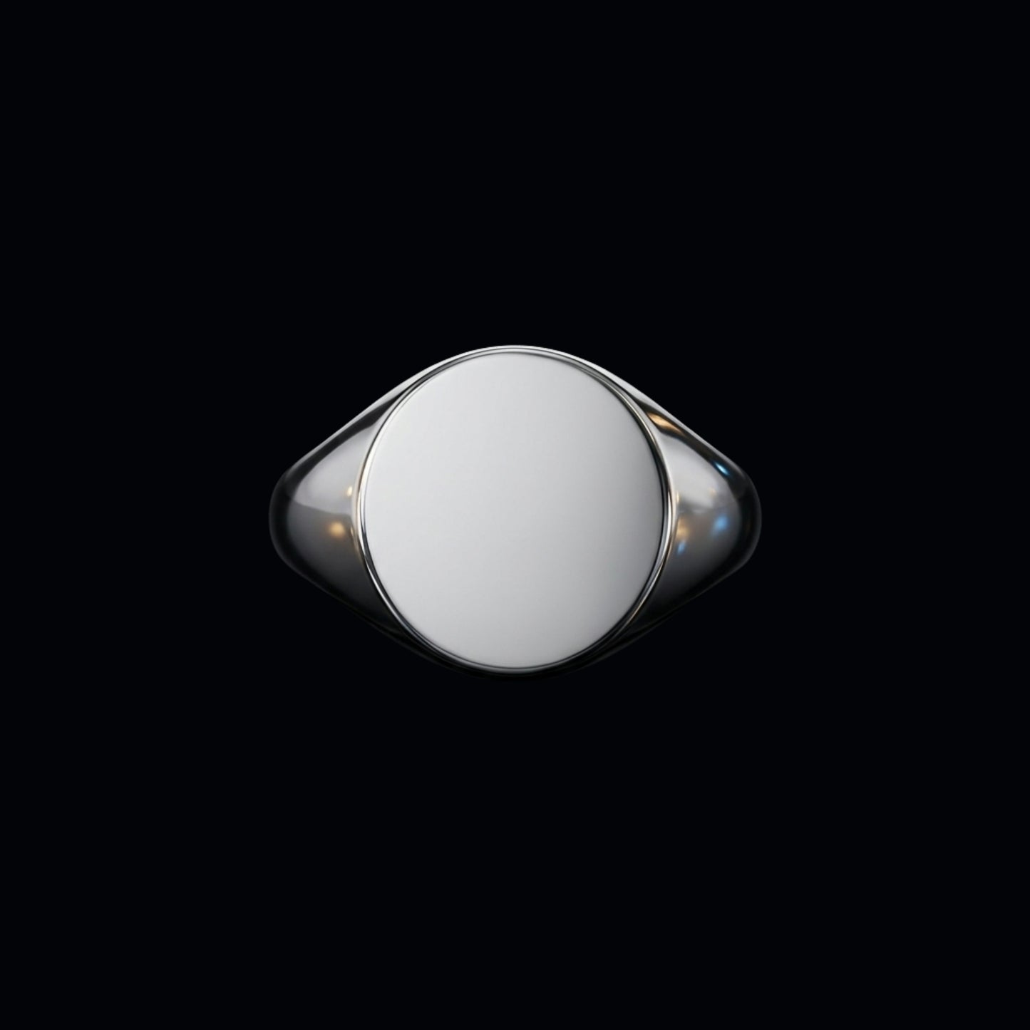 Minimal Round Signet Ring – Sleek Flat Top Band