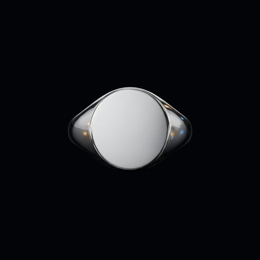 Minimal Round Signet Ring – Sleek Flat Top Band