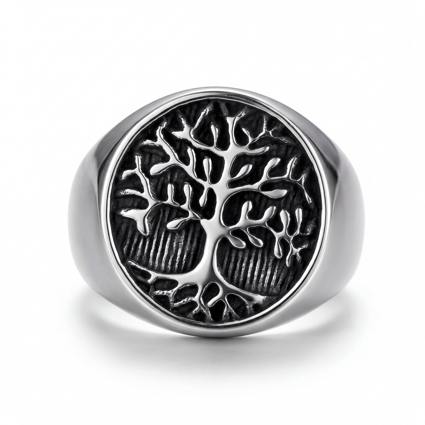 Tree of Life Signet Ring – Stainless Steel Band