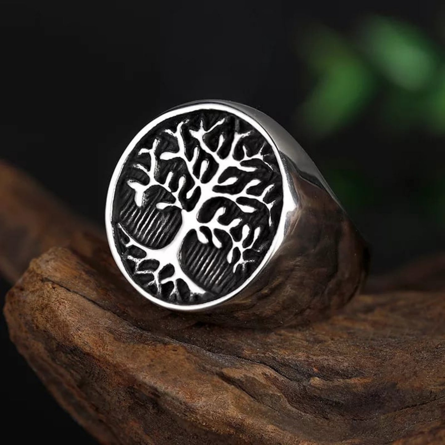 Tree of Life Signet Ring – Stainless Steel Band