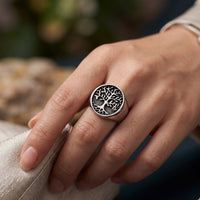 Tree of Life Signet Ring – Stainless Steel Band