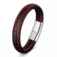 Classic Leather Magnetic Buckle Bracelet – Unisex Minimal Style