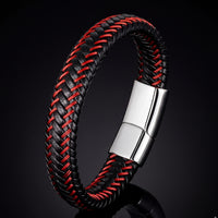 Classic Leather Magnetic Buckle Bracelet – Unisex Minimal Style