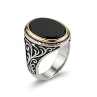 Ottoman Black Onyx Ring – 925 Silver