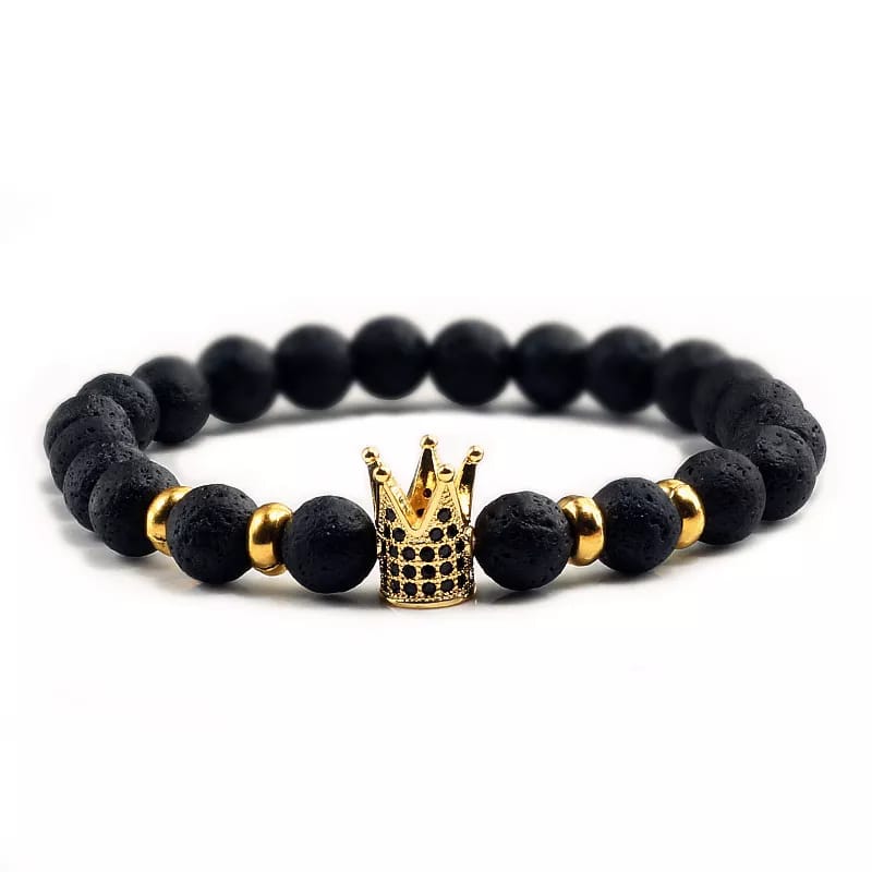 Midnight Monarch Lava Stone Bracelet