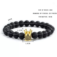 Midnight Monarch Lava Stone Bracelet