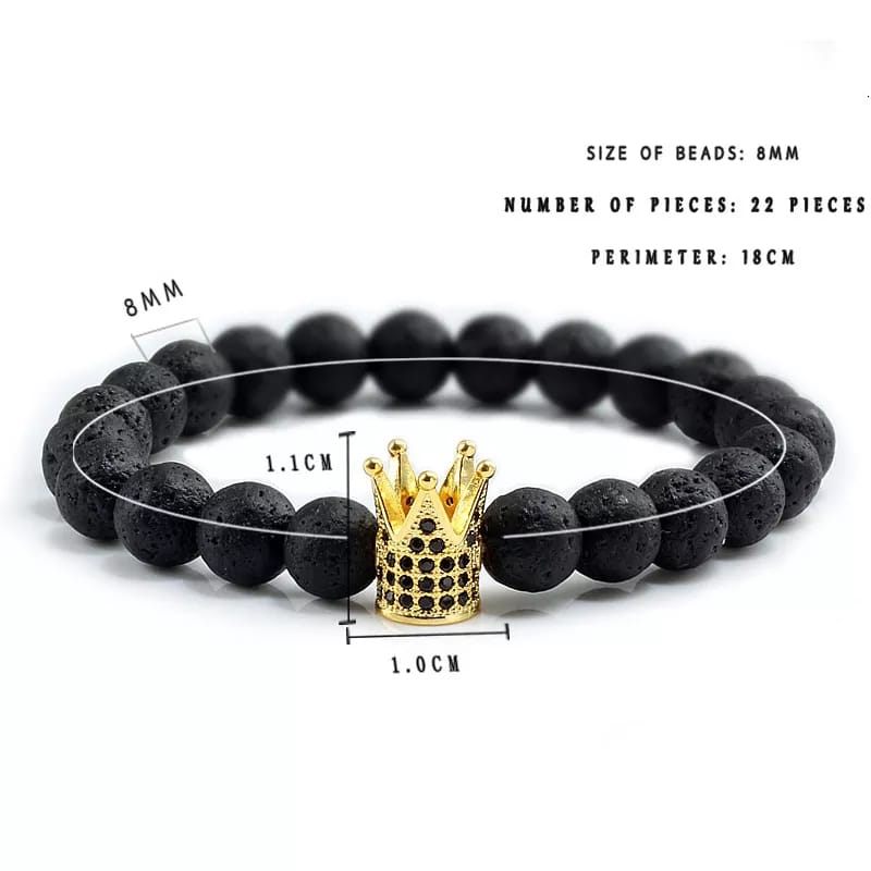 Midnight Monarch Lava Stone Bracelet
