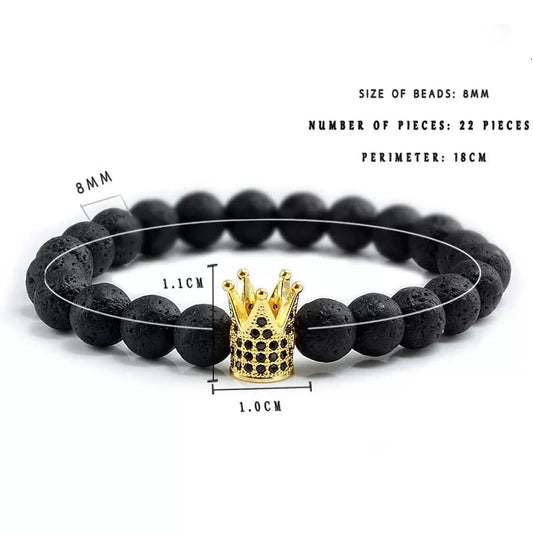 Midnight Monarch Lava Stone Bracelet
